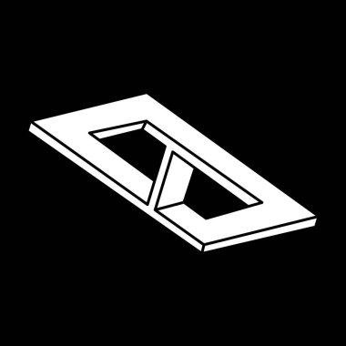 İmkânsız optik illüzyon şekilleri. Optik sanat objesi. Geometri. İmkansız şekiller. 