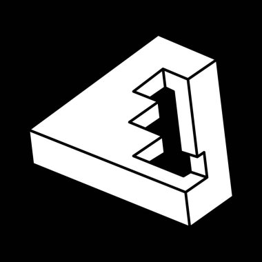 Optik illüzyon şekilleri. Optik sanat objesi. İmkansız rakamlar. Geometri. Escher paradoksu. 