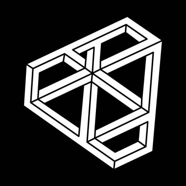 Optik illüzyon şekilleri. İmkansız rakamlar. Escher paradoksu. Satır sanatı. 