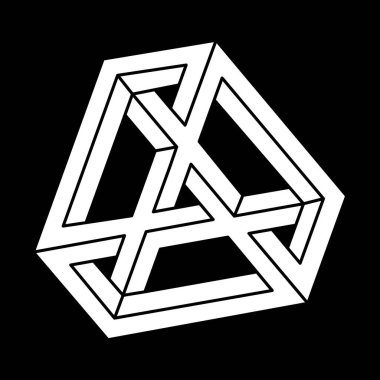 Optik illüzyon şekli. İmkansız rakamlar. Kutsal geometri. Escher tarzı. 