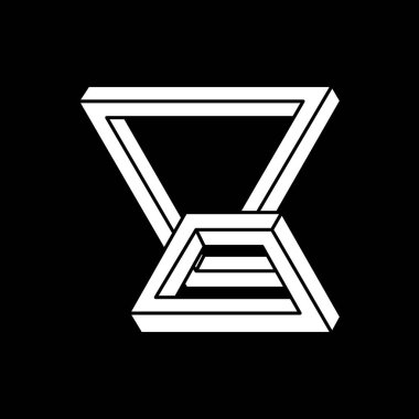 İmkansız şekiller, optik yanılsama, vektör. Escher tarzı. Optik sanat objeleri. Geometrik şekiller. 