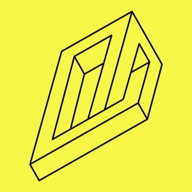 Optik yanılsama, geometrik figür. Vektör illüstrasyonu. 