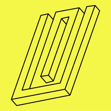 İmkansız şekiller. Kutsal geometri figürleri. Optik yanılsama. Soyut sonsuz geometrik nesne. İmkansız sonsuz özet. Çizgi çalışması. İşlem sanatı. 