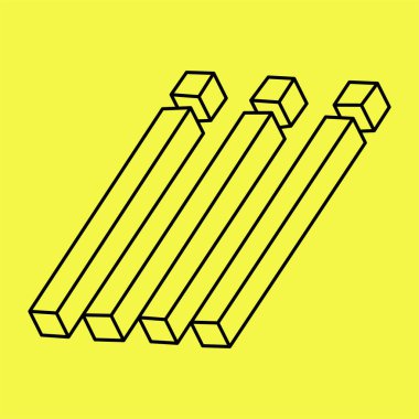 İmkansız bir nesne. Optik yanılsama. 3d illüstrasyon. 