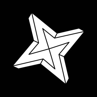 İmkânsız optik illüzyon şekilleri. Optik sanat objesi. İmkansız rakamlar. Escher tarzı. Kutsal geometri. 