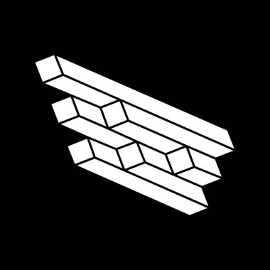 Optik yanılsama. İmkansız bir nesne. 3d illüstrasyon. 