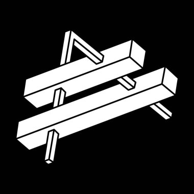 Optik yanılsama. İmkansız şekiller. Kutsal geometri figürleri. Çizgi çalışması. Optik sanat. 