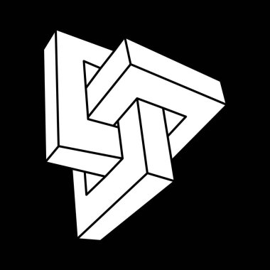 İmkânsız optik illüzyon şekilleri. Escher tarzı. Optik sanat objesi. Kutsal geometri. İmkansız rakamlar. Satır sanatı. 