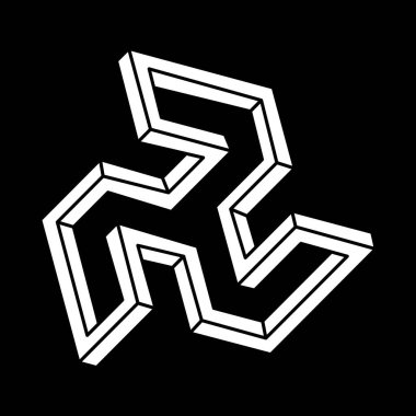 Optik illüzyon şekli. İmkansız rakamlar. Escher tarzı. Kutsal geometri. 