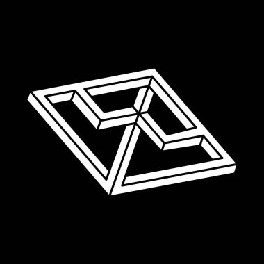 Optik illüzyon şekilleri. Optik sanat. İmkansız rakamlar. Çizgi çalışması. Gerçekdışı geometrik nesne. 