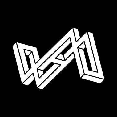 Optik illüzyon şekilleri. Optik sanat objesi. İmkansız bir rakam. Satır sanatı. 