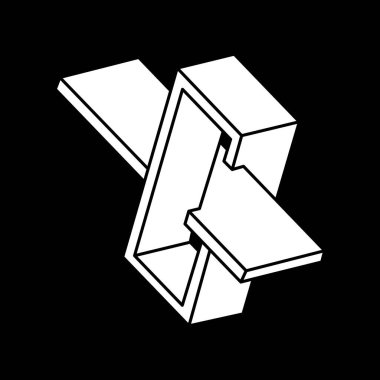 İmkânsız optik illüzyon şekilleri. Escher paradoksu. Optik sanat objesi. İmkansız rakamlar. Geometri. 