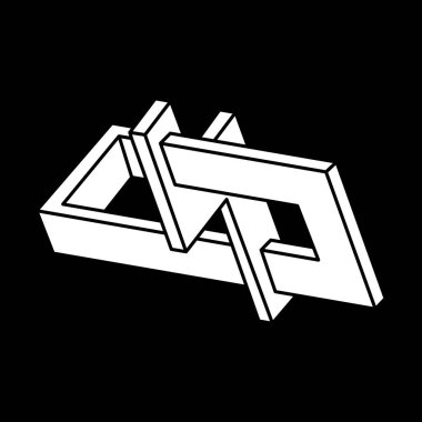 Optik illüzyon şekli. İmkansız bir rakam. Escher tarzı. 