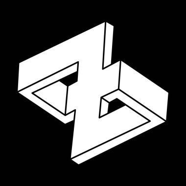 Optik illüzyon şekilleri. İmkansız nesneler. Escher paradoksu. Optik sanat figürleri. Satır sanatı. 