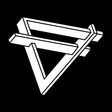 Optik illüzyon figürü. İmkansız bir şekil. Soyut sonsuz geometrik nesne. Optik sanat. 