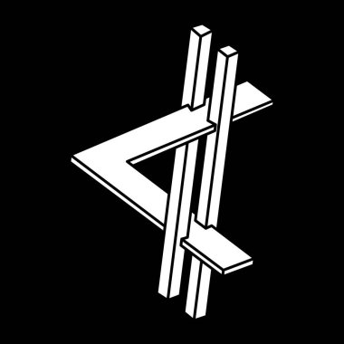 Optik illüzyon figürü. İmkansız şekiller. Kutsal geometri. Soyut sonsuz geometrik nesneler. Optik sanat. 