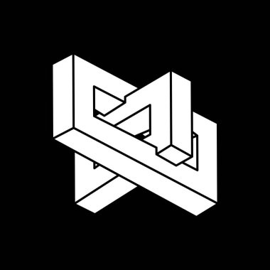 Optik illüzyon şekli. İmkansız bir rakam. Escher tarzı. 