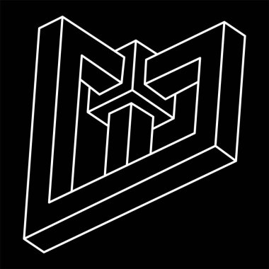 Gerçekdışı geometrik şekiller. İmkansız küp. Çizgi tasarımı. İmkansız şekiller. Optik yanılsama objeleri. Optik sanat. Kutsal geometri. 