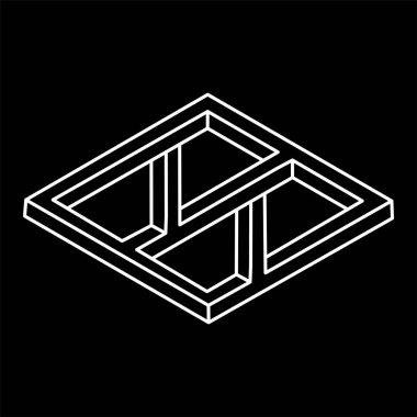 İmkânsız optik illüzyon şekilleri. Optik sanat objeleri. İmkansız rakamlar. Kutsal geometri. Gerçekdışı geometrik nesne. Satır sanatı. 