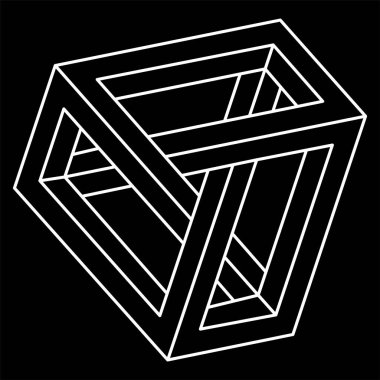 Gerçekdışı geometrik şekiller. Optik illüzyon şekilleri. İmkansız nesneler. Optik sanat figürleri. Çizgi çalışması. Kutsal geometri. 