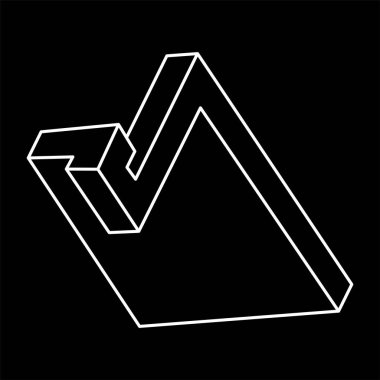 İmkânsız optik illüzyon şekli. İmkansız rakamlar. Kutsal geometri. Optik sanat nesneleri.