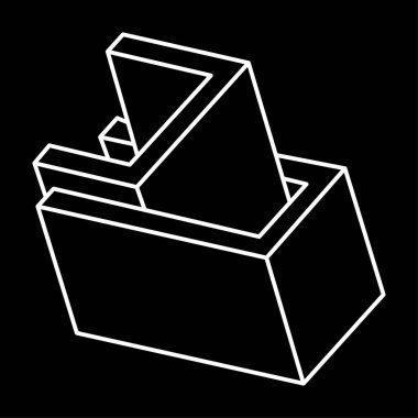 Optik illüzyon şekilleri. İmkansız nesneler. Optik sanat figürleri. Çizgi çalışması. Geometri. 