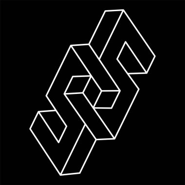 İmkansız nesneler. Çizgi geometri şekilleri. Optik yanılsama. Gerçekdışı geometrik şekiller. Optik sanat. 