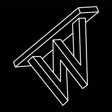 İmkânsız optik illüzyon şekli. İmkansız rakamlar. Kutsal geometri. Optik sanat objesi. Escher tarzı. Satır sanatı. 