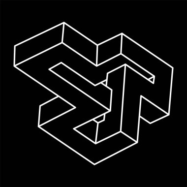 Optik illüzyon şekilleri. İmkansız nesneler. Optik sanat figürleri. Çizgi çalışması. Kutsal geometri. 