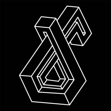 İmkânsız optik illüzyon şekilleri. İmkansız rakamlar. Kutsal geometri. Optik sanat objeleri. Satır sanatı. 