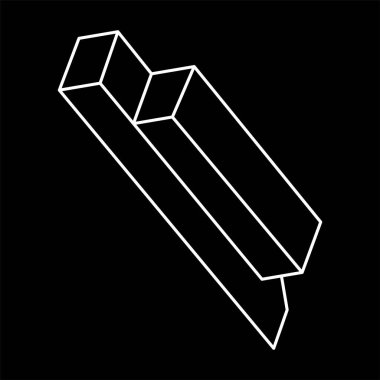 İmkansız bir nesne. Optik yanılsama. 3 boyutlu illüstrasyon. Geometrik şekiller. Optik sanat şekilleri. Escher tarzı. 