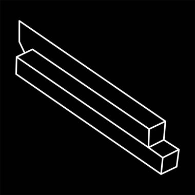 İmkansız bir nesne. Escher tarzı. Optik illüzyon şekli. 3 boyutlu illüstrasyon. Geometrik şekiller. 