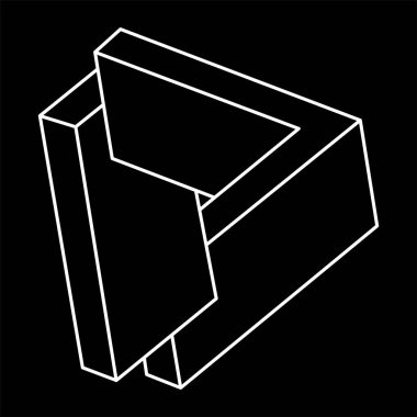 İmkânsız optik illüzyon şekli. Optik sanat objesi. İmkansız bir rakam. Kutsal geometri. 