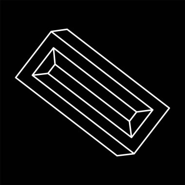 İmkansız nesneler. Optik illüzyon şekli. 3 boyutlu illüstrasyon. Geometrik şekiller. Escher tarzı. 