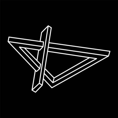 İmkansız bir nesne. Optik sanat. Geometrik şekil. Optik yanılsama figürü. 