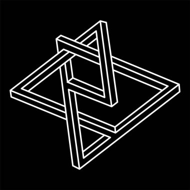 Geometri. Optik illüzyon şekli. İmkansız bir nesne. Optik sanat figürü. 