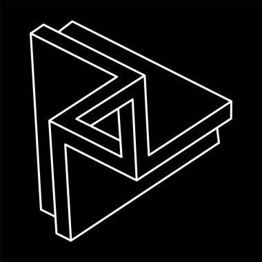 İmkansız bir nesne. Kutsal geometrik şekil. Optik yanılsama figürü. 