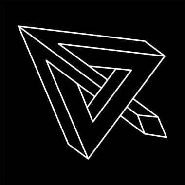 Geometri figürü. İmkansız bir şekil. Web tasarım elemanı. Optik yanılsama nesnesi. 