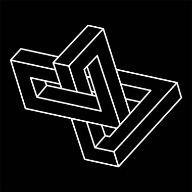 Gerçek dışı geometri. İmkânsız optik illüzyon şekli. Optik sanat objesi. İmkansız figür. 