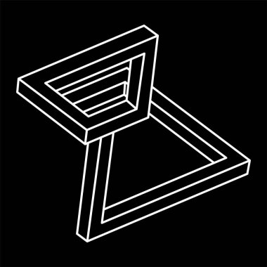 İmkânsız optik illüzyon şekli. Optik sanat. İmkansız bir rakam. Kutsal geometri nesnesi. 