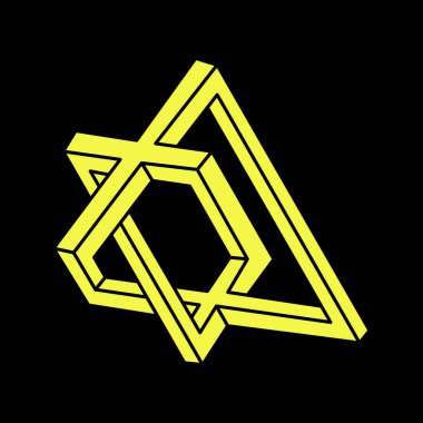 İmkânsız optik illüzyon şekilleri. Optik sanat objesi. İmkansız rakamlar. Kutsal geometri. Escher tarzı. 