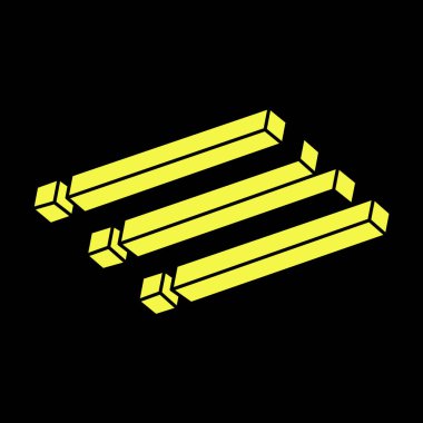 İmkansız şekiller. Kutsal geometri. Optik illüzyon figürü. Soyut sonsuz geometrik nesne. İmkansız sonsuz dış hat şekli. Operasyon sanatı. Siyah arka planda imkansız geometri şekli. Escher tarzı.