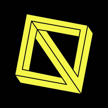 İmkansız şekiller, optik yanılsama, vektör. Escher paradoksu. Optik sanat objeleri. Geometrik şekiller. 