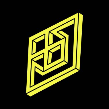 Optik illüzyon şekilleri. İmkansız nesneler. Optik sanat figürleri. Geometri. Escher paradoksu.