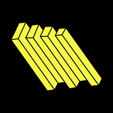 İmkansız bir nesne. Optik illüzyon şekilleri. 3 boyutlu illüstrasyon. Geometrik şekiller. Escher paradoksu. 