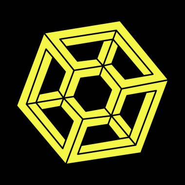 Optik illüzyon şekilleri. İmkansız nesneler. Optik sanat figürleri. Çizgi çalışması. Geometri. Escher tarzı. 