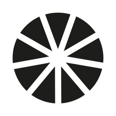 9 eşit parçanın daire bölünmesi. Dokuz bölümlü tekerlek şeklinde diyagramlar. Boş koçluk. Bilgi ögesi.