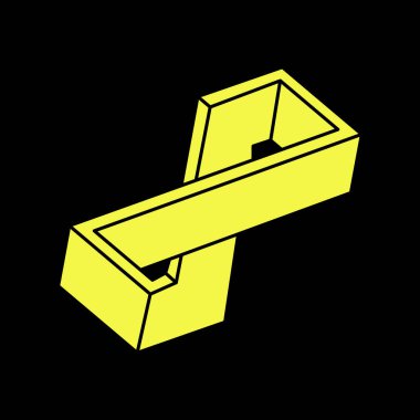 Optik illüzyon figürleri. İmkansız nesneler. Çizgi geometrik şekiller. Escher tarzı. 