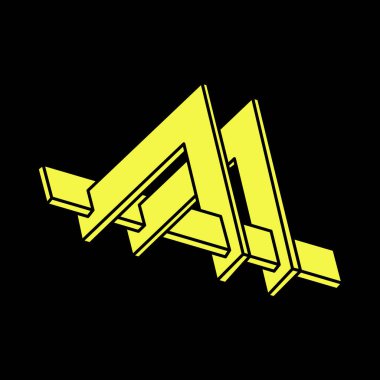 Optik illüzyon şekilleri. Optik sanat objesi. İmkansız rakamlar. Escher paradoksu. Geometri. 