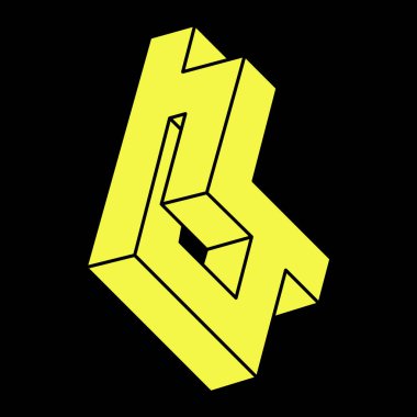 Optik illüzyon şekilleri. Optik sanat objesi. Escher tarzı. İmkansız rakamlar. Geometri. 